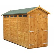 Power 12x4 Apex Secure Garden Shed - Double Door